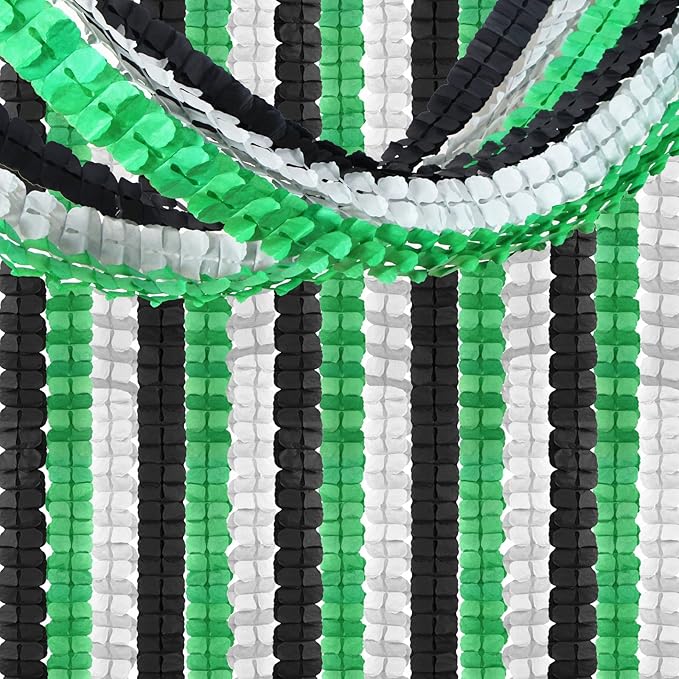 Black Green-Silver Party-Decorations Streamers Garland - Image 2