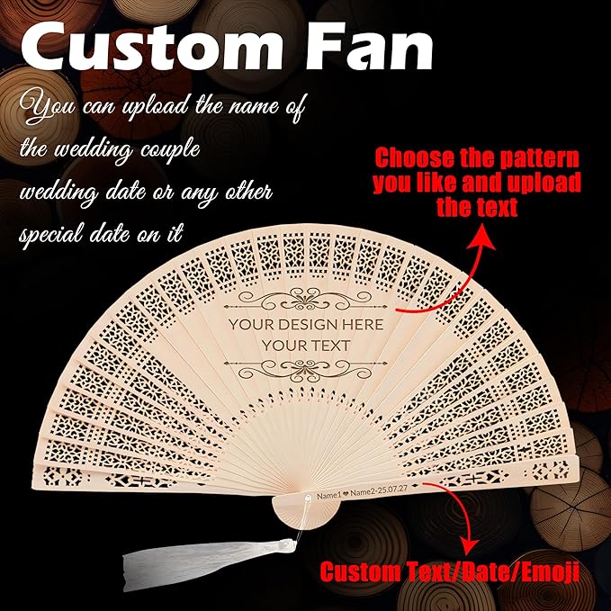 20 PCS Custom Fans Personalized Folding Fans - Image 2