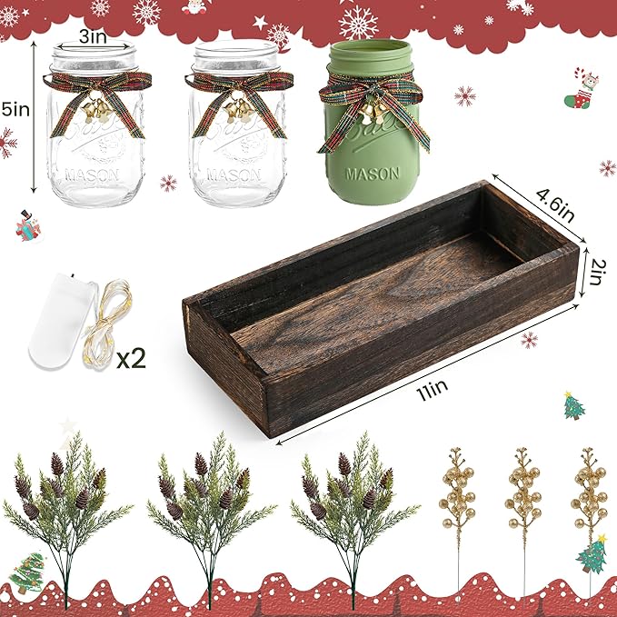3 Pcs Mason Jar Centerpiece Decorations - Image 4