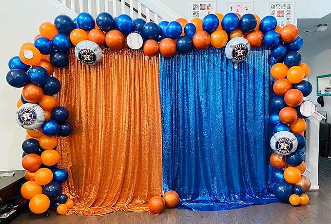 Orange Sequin Backdrop 2FTx8FT 4 Panel Glitter Sequin Backdrop Sparkle Photo - Image 3