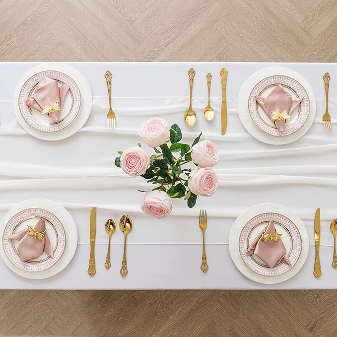 12Pack 9ft Chiffon Table Runner 14x108 Inch Sheer Romantic Table Runner - Image 3