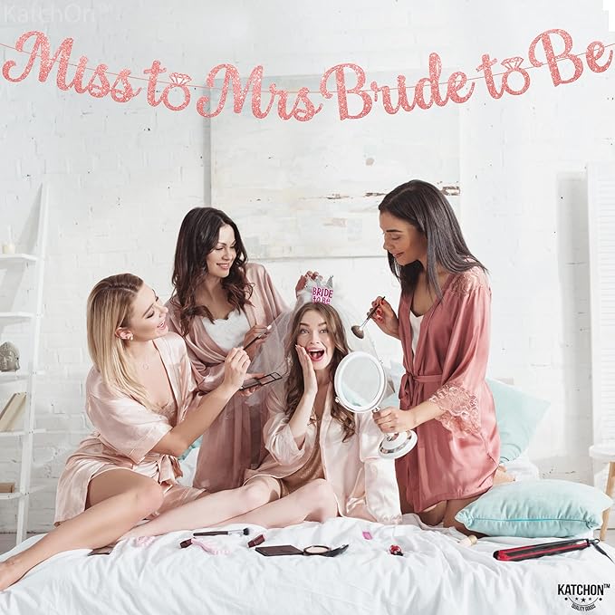 KatchOn, Rose Gold Miss to Mrs Bride to Be Banner - Image 8