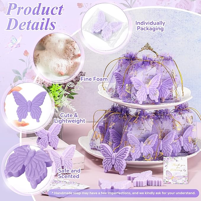 Dunzy 100 Sets Butterfly Theme Baby Shower Favors - Image 2