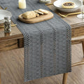 Artoid Mode Dark Grey Farmhouse Woven Rustic Hollow Table Runner, Seasonal by ArtoidMode