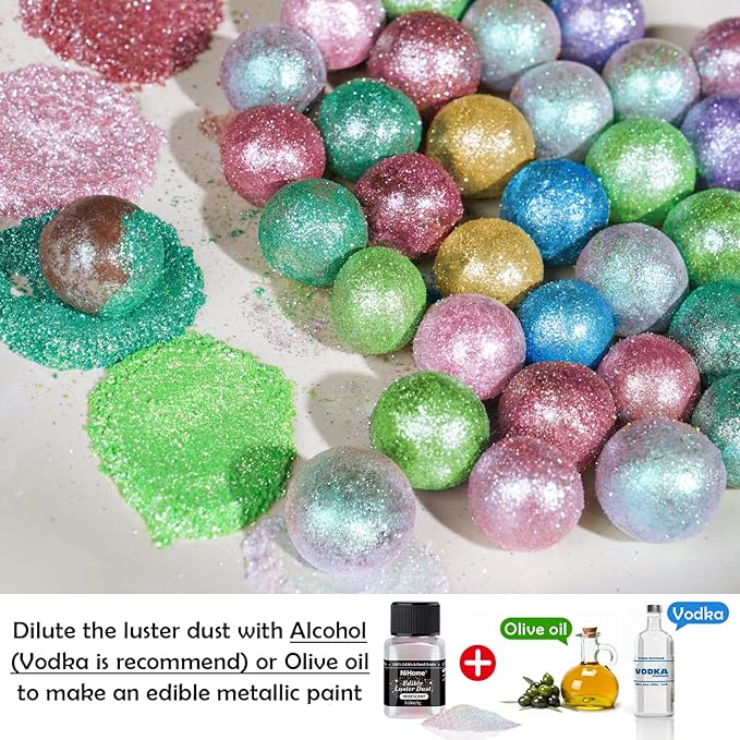 NiHome Edible Food-Grade Glimmer Powder Glitter Luster Dust Metallic Food - Image 4