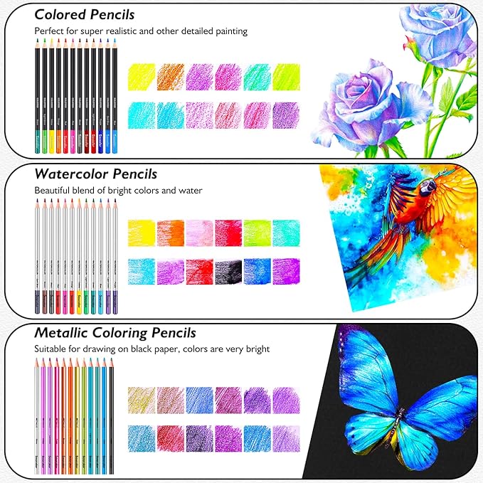 Art Supplies, Soucolor 76 Pack Drawing Set Sketching Kit, Christmas Gifts Box - Image 3