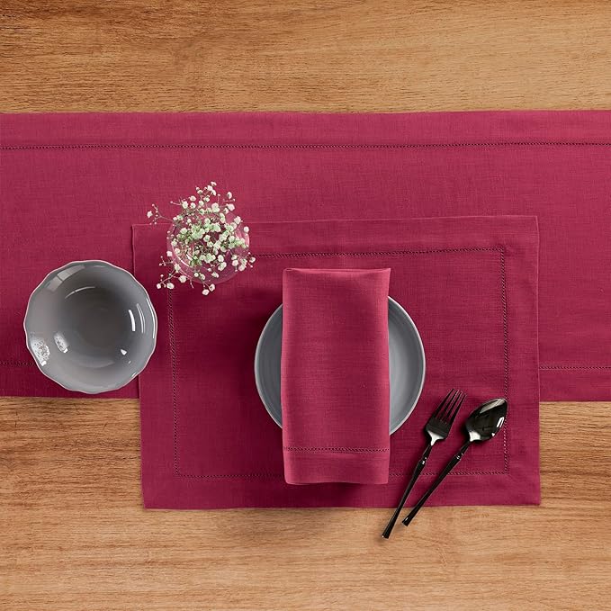 Solino Home Linen Beet Table Runner 72 Inches Long - Image 3