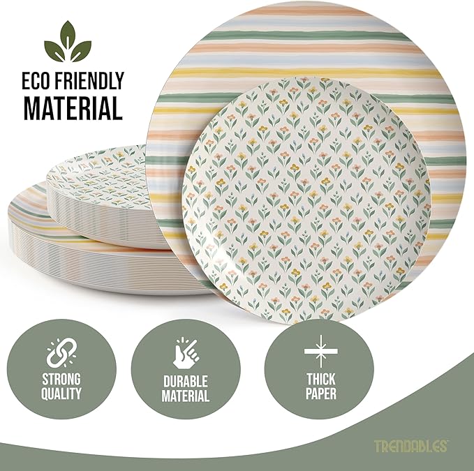 Trendables Heavy Duty Paper Plates Set - Image 3