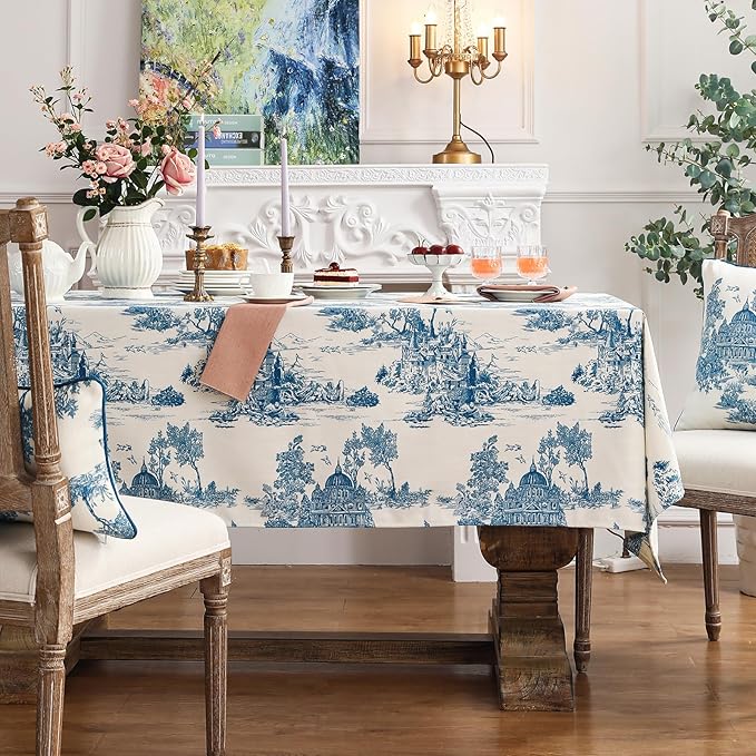 patdrea Designer Vintage Cyan Tablecloth - Image 2