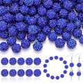 200pcs 10mm Rhinestone Beads for Jewelry Making, Dark Blue Shiny Round Disco by TINKRSTUFF