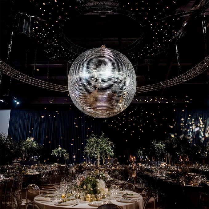 Yescom 24" Large Disco Ball Mirror Big Hanging Glass Decoration - Image 5