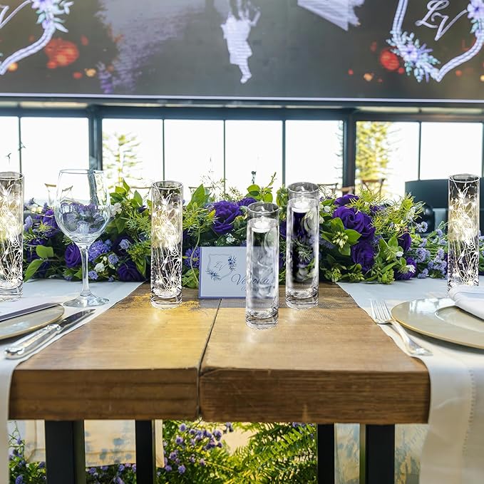 12 Pack 7.5 Inch Glass Cylinder Bud Vases - Image 7