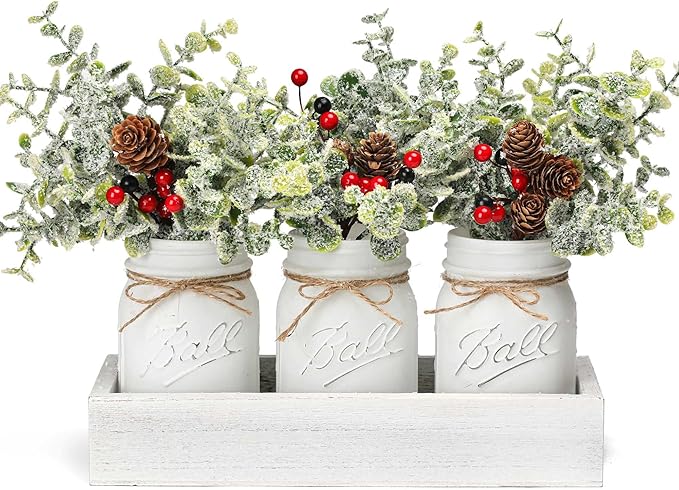 Christmas Mason Jars, Christmas Centerpieces by MARACCO