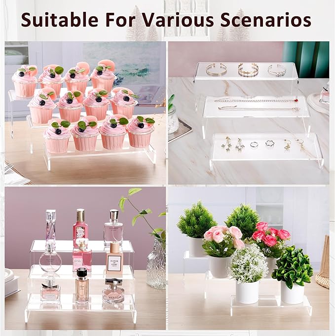 1 Set Large Acrylic Clear Display Risers, 3 Sizes 12" Rectangular Showcase - Image 7