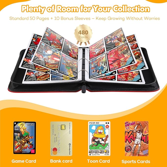 480-Card Binder – 4-Pocket Trading & Gaming Card Album - Image 3