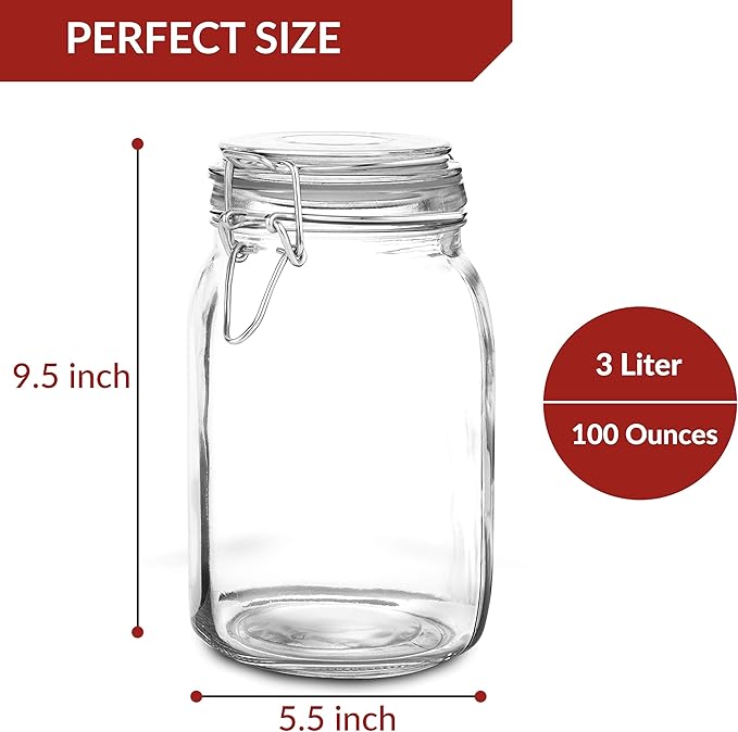 Set of 2 Large Glass Mason Jar - Image 2