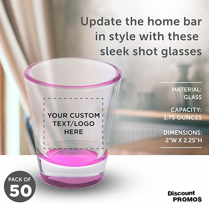 Custom Shot Glasses 1.75 oz. Set of 50, Personalized Bulk Pack - Image 4
