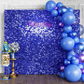 Qcity Blue Shimmer Wall Backdrop 36PCS, Square Sequin Glitter Backdrop Panel by QCITY