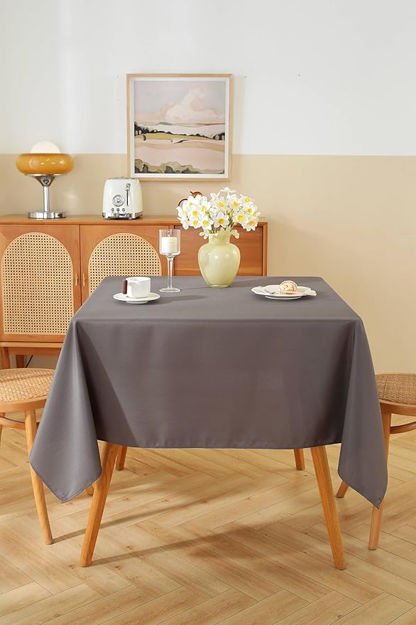 Craft And Party Square Tablecloth, 70 x 70 Inch Charcoal Tablecloth, Polyester - Image 3