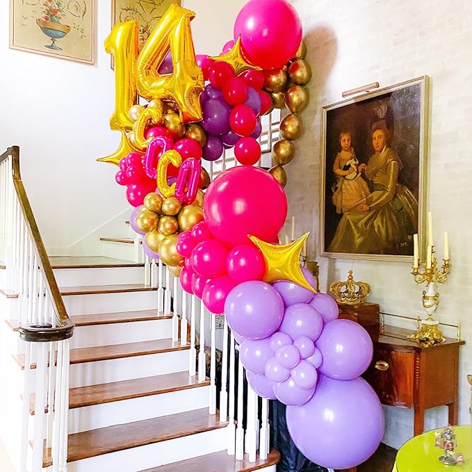 90pack Purple Balloons Different Size 18/12/10/5 Inch Purple Balloon Garland - Image 9