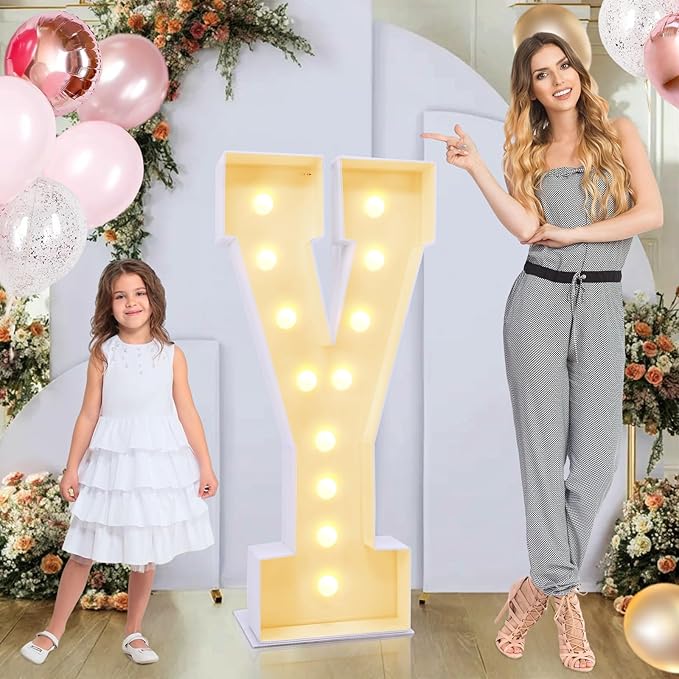 4ft Marquee for Letters Y, Large Light up Letters, Letter Balloons, Wedding by GGPL