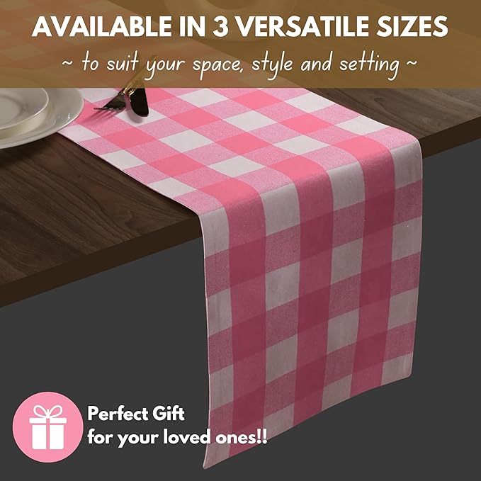 Native Fab Table Runner Buffalo Check Plaid 100% Cotton - Image 5