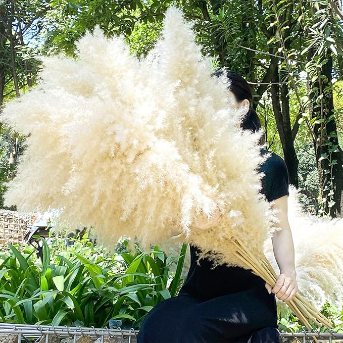 40" 33PCS Dried Pampas Grass Decor Tall, Large Natural Beige pompas Grass Tall - Image 4