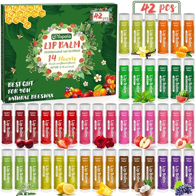 Yopela 42 Pack Natural Lip Balm Bulk by yopela