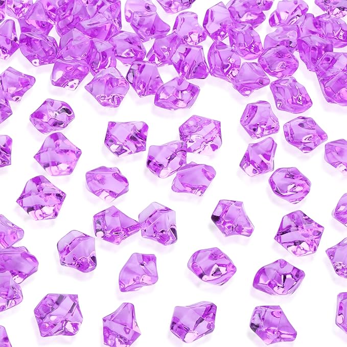 YATOJUZI 500pcs Fake Ice Cubes Purple Acrylic Crushed Rocks Vase Fillers by YATOJUZI