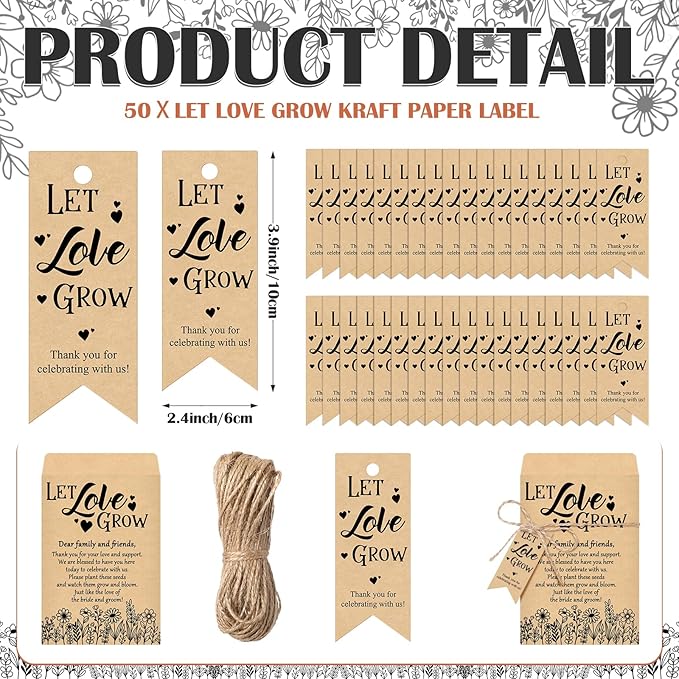 50 Sets Let Love Grow Wedding Favors - Image 3
