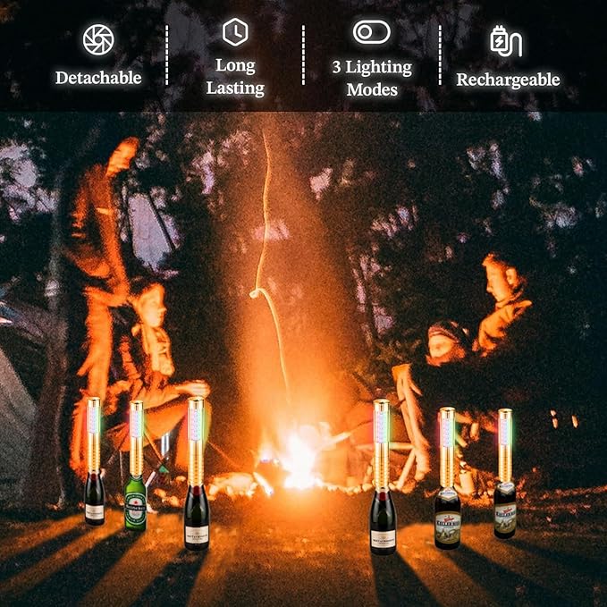 4 Packs Rechargeable LED Strobe Baton Lights Reusable Bottle Service Lights - Image 4