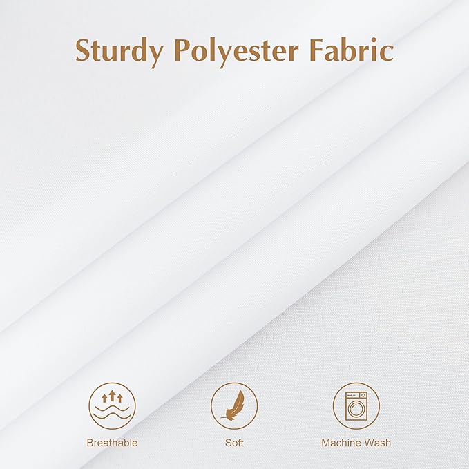 2 Pack Square Table Cloth 52X52 Inch White Washable Fabric Tablecloth Polyester - Image 4