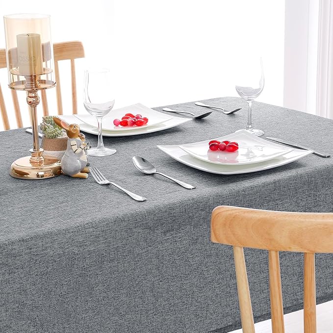 Hiasan 2 Pack Faux Linen Rectangle Tablecloth - Image 3