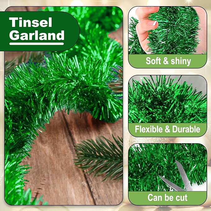 25 Feet Metallic Twist Tinsel Garland Backdrop - Image 3