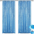 Blue Sequin Backdrop Curtain 2 Pieces 2FTx8FT Glitter Photography Backdrop by Unknown