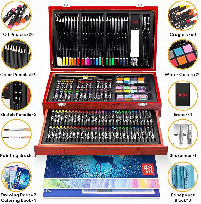 Art Supplies, 1-Coloring Book, Gift Box - Image 2