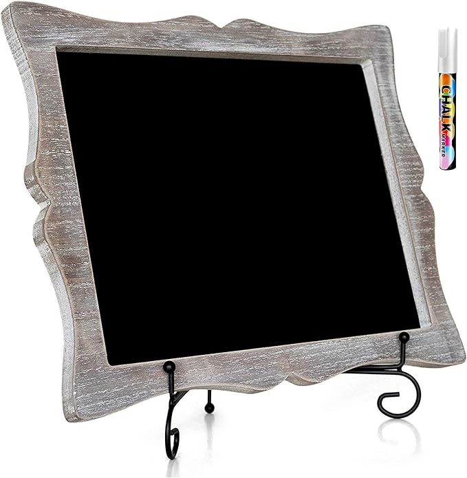 Small Chalkboard Sign with Easel + White Liquid Chalk Marker | Hanging or by OakLetters