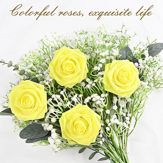 BLEUM CADE 16Pcs Artificial Flowers Fake Roses - Image 6