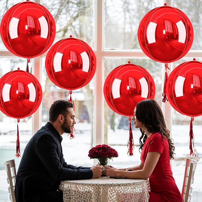 Red Giant 4D Foil Balloons, 22 Inch Big Round Foil Balloon - Image 6