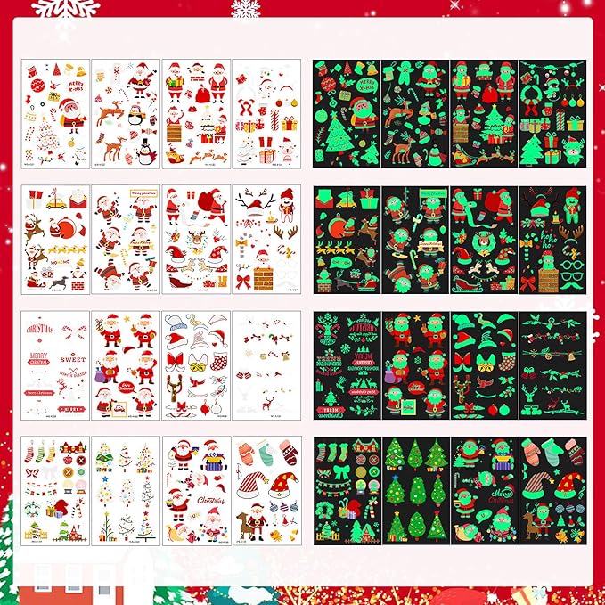 LOMIMOS 240PCS Christmas Temporary Tattoos - Image 2