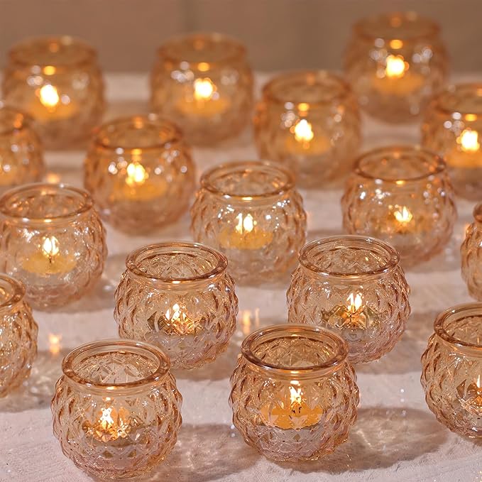 DARJEN 48Pcs Gold Votive Candle Holders by DARJEN