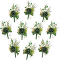 Serwalin 10Pcs Boutonniere for Men, Artificial Flowers for Wedding Decor Prom by Serwalin
