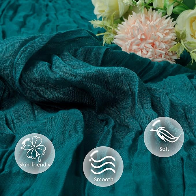 6 Pack Teal Cheesecloth Table Runner 10ft Boho Gauze Fabric Cheese Cloth Table - Image 4