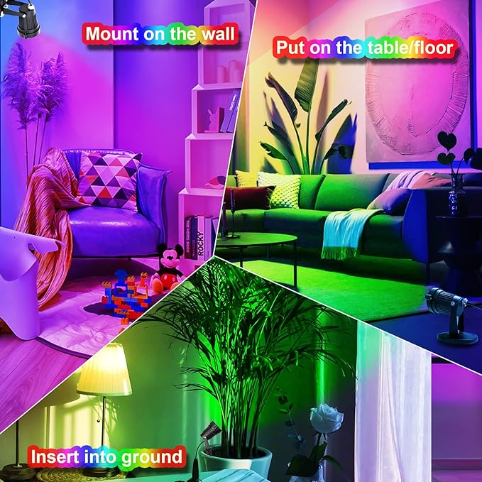 Spot Lights Indoor, 5W RGBW Uplighting 16 Color Changing Up Lights Indoor - Image 6