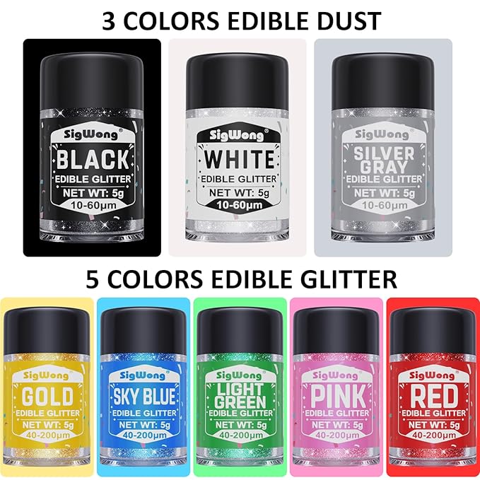 Edible Glitter - 8 Colors Luster Dust Edible Set - Image 2
