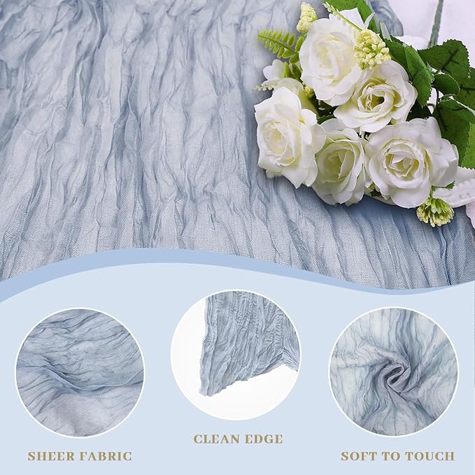 Le courant 6pcs 10Ft Cheesecloth Table Runner, Rustic Boho Gauze Cheese Cloth - Image 5