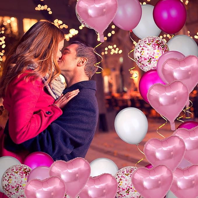 50 Pcs 10 inch Heart Shape Foil Mylar Balloons - Image 5