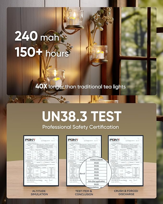 Homemory 12Pcs Timer Tea Lights, Flameless Flickering Auto Tea Lights Battery - Image 3