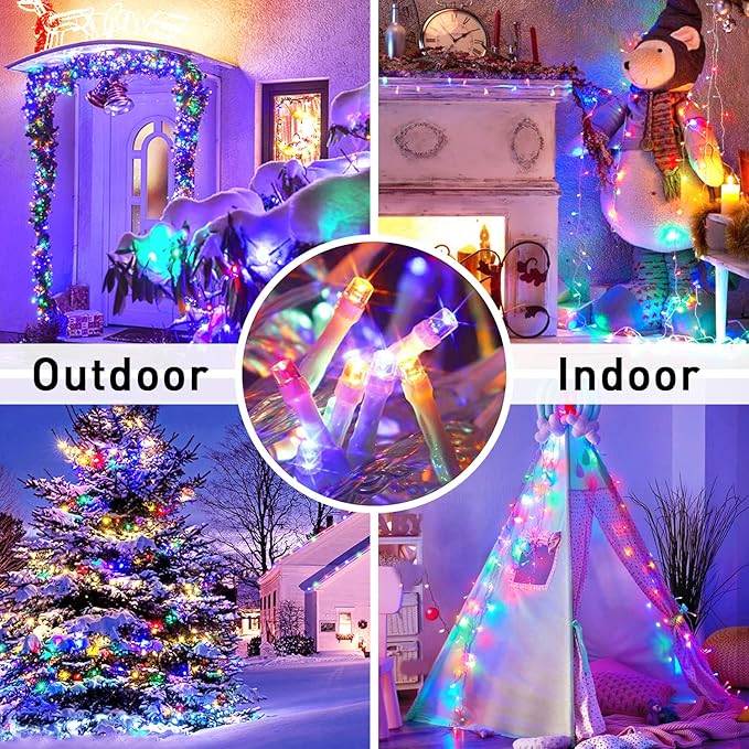 JMEXSUSS 250 LED Christmas Lights Indoor, 91.5ft Connectable Multicolor - Image 2