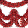 25 Feet Red Christmas Tinsel Garland, Metallic Foil Twist Banner Wall Hanging by LANTIANCHEN